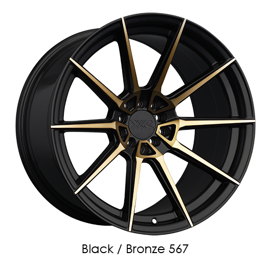 XXR 567 Black with Bronze Face Wheels for 1996-2002 MERCEDES-BENZ CLK320, CLK350, CLK430, CLK500 - 18x8.5 35 mm - 18" - (2002 2001 2000 1999 1998 1997 1996)