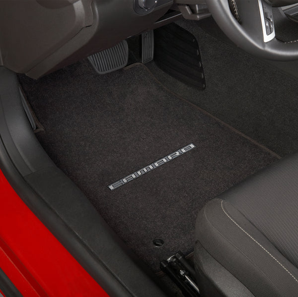 Lloyd Mat's Chevrolet CAMARO 2010-2015 Front Floor Mats EBONY ULTIMAT CAMARO LOGO - 600001 - (2015 2014 2013 2012 2011 2010)