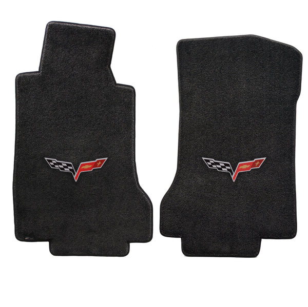 Lloyd Mat's Chevrolet CORVETTE 2005-2007.5 Front Floor Mats EBONY ULTIMAT C6 LOGO - 600012 - (2007 2006 2005)