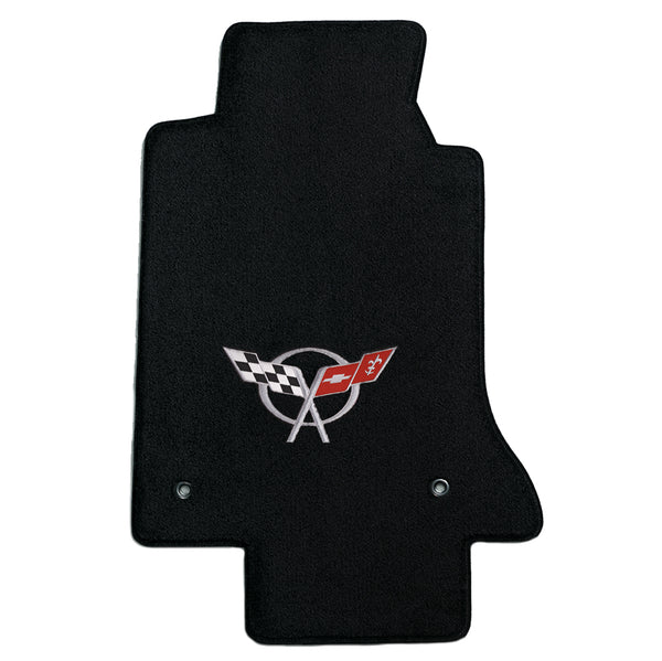 Lloyd Mat's Chevrolet CORVETTE 1997-2004 Front Floor Mats BLACK ULTIMAT C5 LOGO - 600016 - (2004 2003 2002 2001 2000 1999 1998 1997)