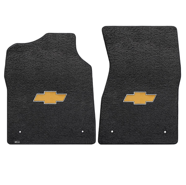 Lloyd Mat's Chevrolet SILVERADO STD CAB 1999-2007 Front Floor Mats EBONY ULTIMAT GOLD BOWTIE LOGO - 600046 - (2007 2006 2005 2004 2003 2002 2001 2000 1999)