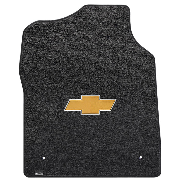 Lloyd Mat's Chevrolet SILVERADO STD CAB 1999-2007 Front Floor Mats EBONY ULTIMAT GOLD BOWTIE LOGO - 600046 - (2007 2006 2005 2004 2003 2002 2001 2000 1999)