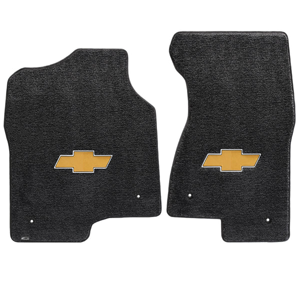 Lloyd Mat's Chevrolet SILVERADO EXTD CAB 1999-2007 Front Floor Mats EBONY ULTIMAT GOLD BOWTIE LOGO - 600047 - (2007 2006 2005 2004 2003 2002 2001 2000 1999)