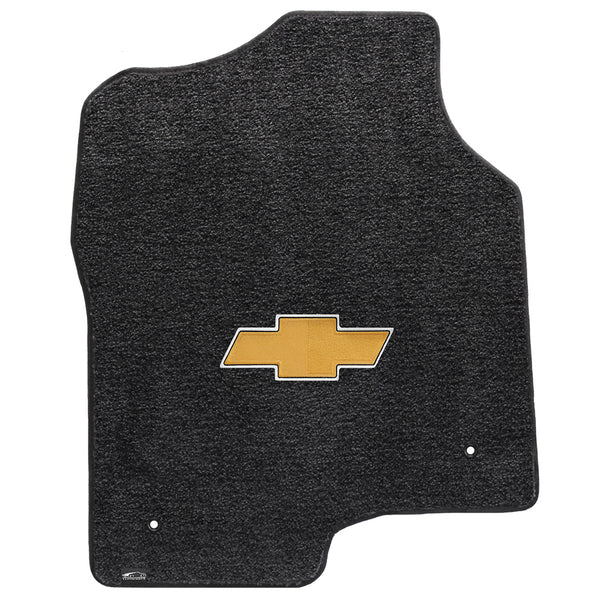 Lloyd Mat's Chevrolet SILVERADO EXTD CAB 1999-2007 Front Floor Mats EBONY ULTIMAT GOLD BOWTIE LOGO - 600047 - (2007 2006 2005 2004 2003 2002 2001 2000 1999)