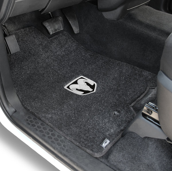 Lloyd Mat's Dodge RAM 1500 CREW PICKUP 2009-2012.5 Front Floor Mats DARK SLATE ULTIMAT SILVER RAM LOGO - 600056 - (2012 2011 2010 2009)