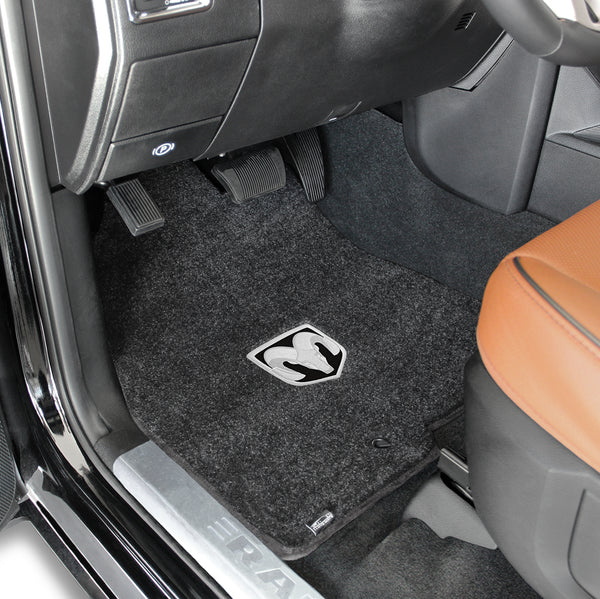 Lloyd Mat's Ram RAM 1500 CREW PICKUP 2012.5-2016 Front Floor Mats DARK SLATE ULTIMAT SILVER RAM LOGO - 600060 - (2016 2015 2014 2013 2012)