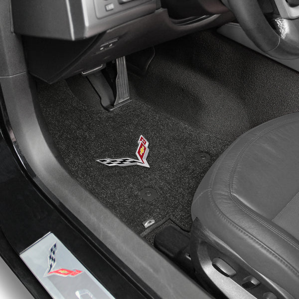 Lloyd Mat's Chevrolet CORVETTE 2014-2016 Front Floor Mats EBONY ULTIMAT C7 LOGO - 600118 - (2016 2015 2014)