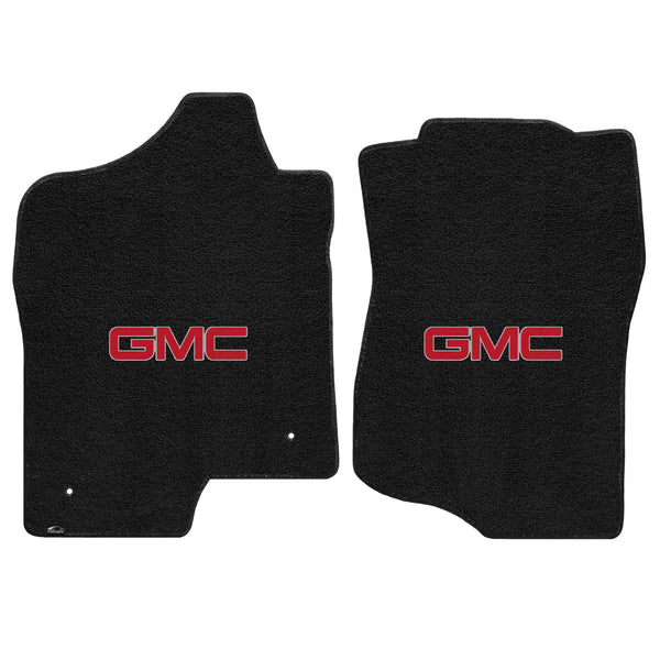 Lloyd Mat's GMC SIERRA 2007-2013 Front Floor Mats EXTENDED or CREW CAB EBONY ULTIMAT RED GMC LOGO - 600171 - (2013 2012 2011 2010 2009 2008 2007)