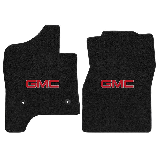 Lloyd Mat's GMC SIERRA 1500 2014-2017 Front Floor Mats STANDARD CAB EBONY ULTIMAT RED GMC LOGO - 600172 - (2017 2016 2015 2014)