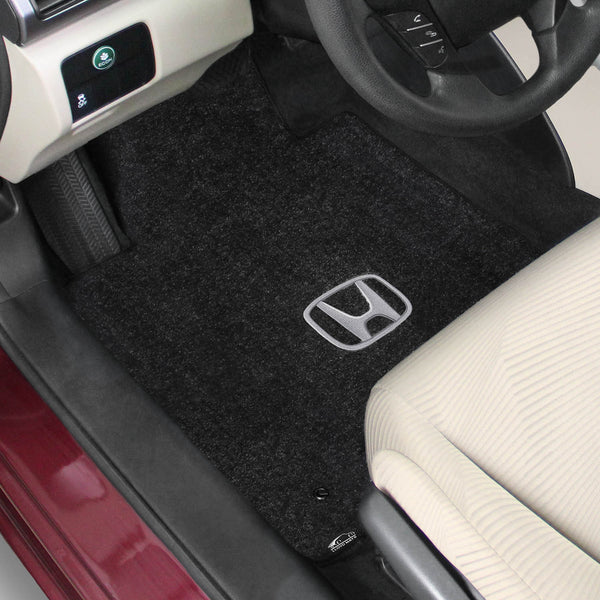 Lloyd Mat's HONDA PILOT 2009-2015 Front Floor Mats EBONY ULTIMAT with H SILVER LOGO - 600205 - (2015 2014 2013 2012 2011 2010 2009)