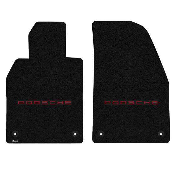 Lloyd Mat's PORSCHE 911 (991) TARGA 2014-2017 Front Floor Mats BLACK ULTIMAT PORSCHE LOGO - 600220 - (2017 2016 2015 2014)