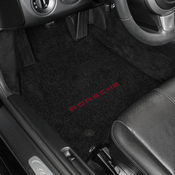 Lloyd Mat's PORSCHE 911 (991) TARGA 2014-2017 Front Floor Mats BLACK ULTIMAT PORSCHE LOGO - 600220 - (2017 2016 2015 2014)