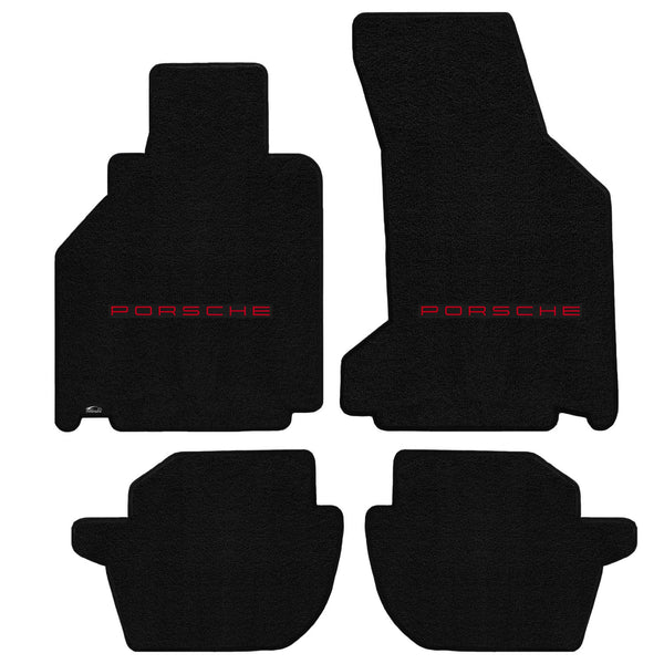 Lloyd Mat's PORSCHE 911 (996) CABRIOLET 2002-2005 With Bose Front and Rear Floor Mats BLACK ULTIMAT PORSCHE LOGO - 600234 - (2005 2004 2003 2002)