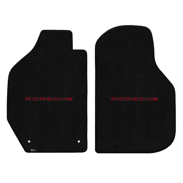 Lloyd Mat's PORSCHE 911 & 912 TARGA 1966-1973 Front Floor Mats BLACK ULTIMAT PORSCHE LOGO - 600260 - (1973 1972 1971 1970 1969 1968 1967 1966)