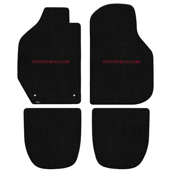 Lloyd Mat's PORSCHE 911 & 912 TARGA 1966-1973 Front and Rear Floor Mats BLACK ULTIMAT PORSCHE LOGO - 600261 - (1973 1972 1971 1970 1969 1968 1967 1966)