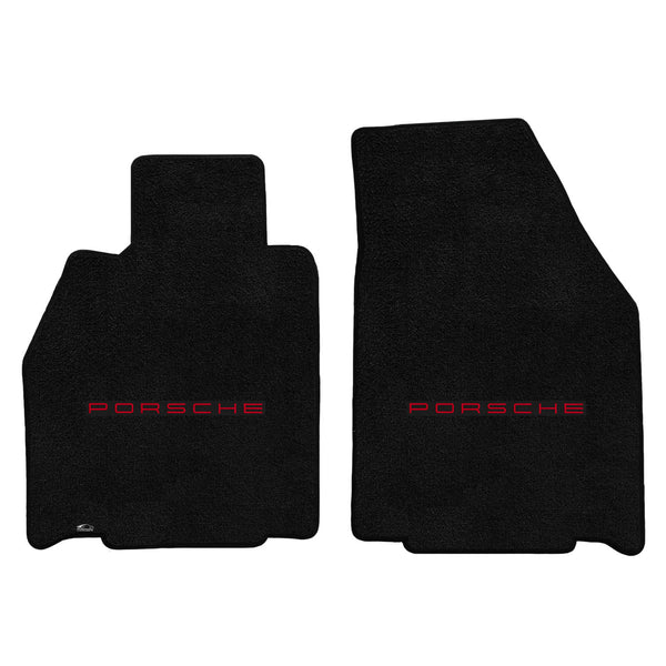 Lloyd Mat's PORSCHE BOXSTER (987) 2005-2012 Front Floor Mats BLACK ULTIMAT PORSCHE LOGO - 600264 - (2012 2011 2010 2009 2008 2007 2006 2005)