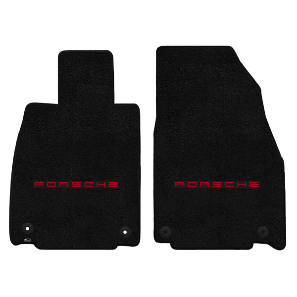 Lloyd Mat's PORSCHE CAYMAN (981C) 2014-2016 Front Floor Mats BLACK ULTIMAT PORSCHE LOGO - 600268 - (2016 2015 2014)