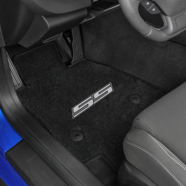 Lloyd Mat's CHEVROLET CAMARO 2016-2017 Front Floor Mats EBONY ULTIMAT SS SILVER LOGO - 600288 - (2017 2016)