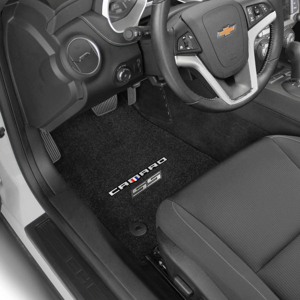 Lloyd Mat's CHEVROLET CAMARO 2016-2017 Front and Rear Floor Mats EBONY ULTIMAT CAMARO + SS SILVER DOUBLE LOGO - 600295 - (2017 2016)