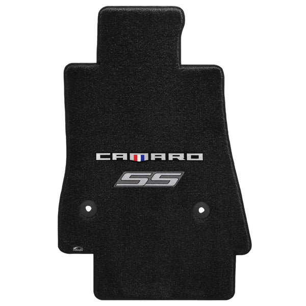 Lloyd Mat's CHEVROLET CAMARO 2016-2017 Front and Rear Floor Mats EBONY ULTIMAT CAMARO + SS SILVER DOUBLE LOGO - 600295 - (2017 2016)