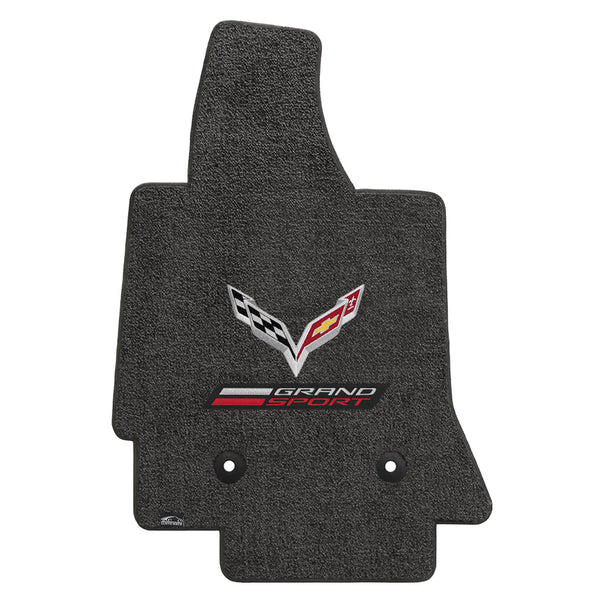 Lloyd Mat's CHEVROLET CORVETTE C7 2014-2017 Front Floor Mats DARK GREY ULTIMAT ULTIMAT GRAND SPORT+ FLAGS DOUBLE LOGO - 600305 - (2017 2016 2015 2014)