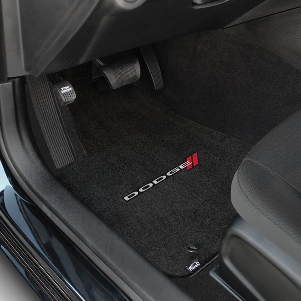 Lloyd Mat's Dodge CHARGER 2011-2016 AWD Front and Rear Floor Mats EBONY VELOURTEX DODGE LOGO - 620034 - (2016 2015 2014 2013 2012 2011)