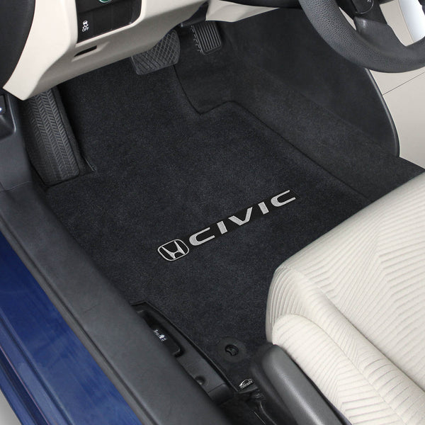 Lloyd Mat's HONDA CIVIC SEDAN 2014-2015 Front and Rear Floor Mats (Hybrid/Si OK) VELOURTEX CIVIC with H LOGO - 620164 - (2015 2014)