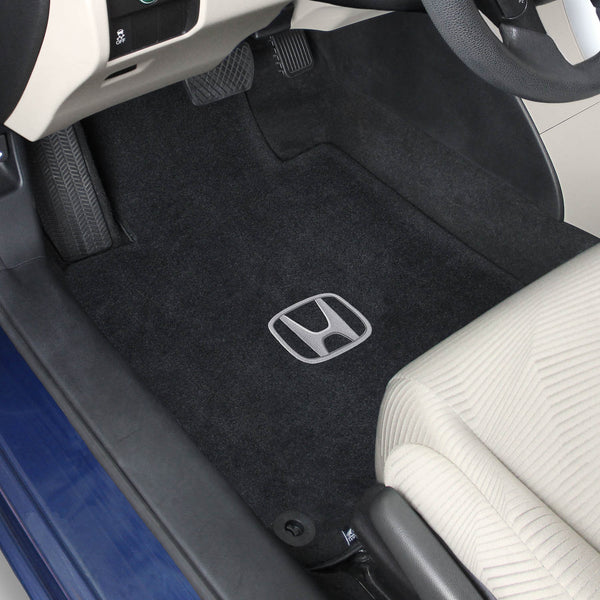 Lloyd Mat's HONDA FIT 2015-2017 Front and Rear Floor Mats EBONY VELOURTEX with H SILVER LOGO - 620170 - (2017 2016 2015)