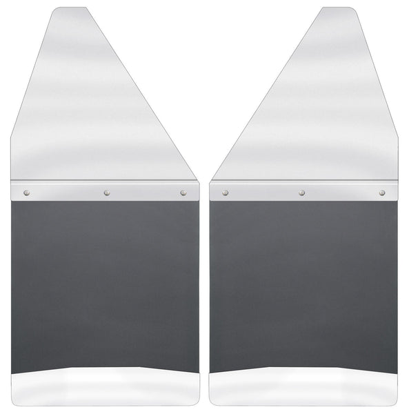 Husky Liners Mud Flaps Kick Back 12" Wide - Stainless Steel Top and Weight for 2009-2010 Dodge Ram 1500 - 17097 [2010 2009]