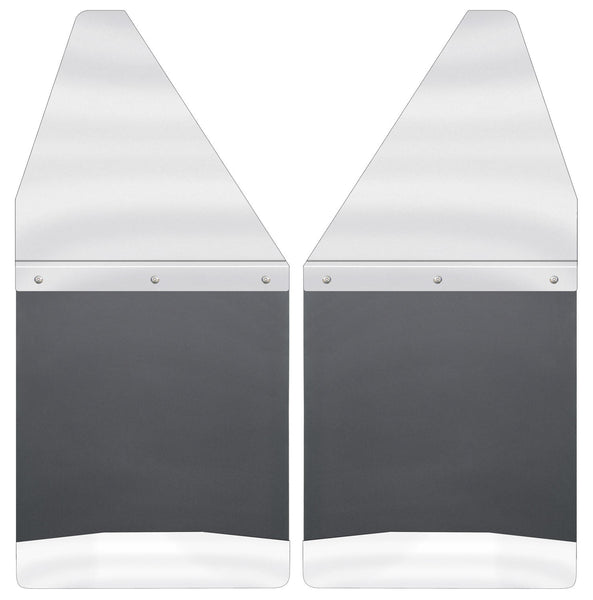 Husky Liners Mud Flaps Kick Back 12" Wide - Stainless Steel Top and Weight for 1988-1997 Ford F-350 - 17097 [1997 1996 1995 1994 1993 1992 1991 1990 1989 1988]