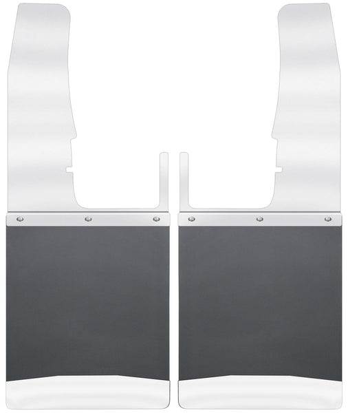 Husky Liners Mud Flaps Kick Back Front 12" Wide - Stainless Steel Top and Weight for 2009-2010 Dodge Ram 1500 - 17098 [2010 2009]