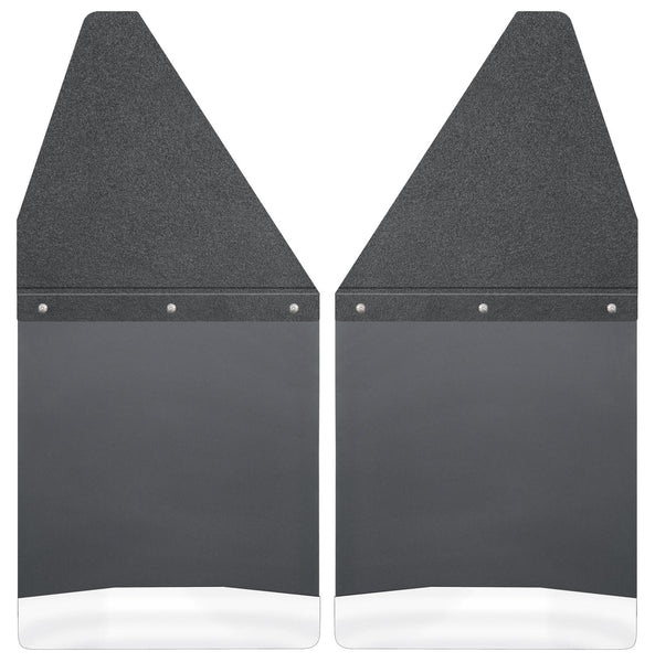 Husky Liners Mud Flaps Kick Back 12" Wide - Black Top and Stainless Steel Weight for 1988-1999 GMC C1500 - 17100 [1999 1998 1997 1996 1995 1994 1993 1992 1991 1990 1989 1988]