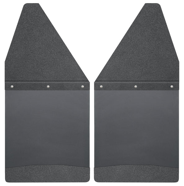 Husky Liners Mud Flaps Kick Back 12" Wide - Black Top and Black Weight for 2004-2010 Dodge Ram 3500 - 17101 [2010 2009 2008 2007 2006 2005 2004]