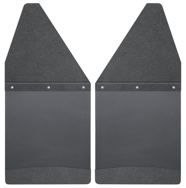 Husky Liners Mud Flaps Kick Back 12" Wide - Black Top and Black Weight for 2000-2019 Toyota Tundra - 17101 [2019 2018 2017 2016 2015 2014 2013 2012 2011 2010 2009 2008 2007 2006 2005 2004 2003 2002 2001]
