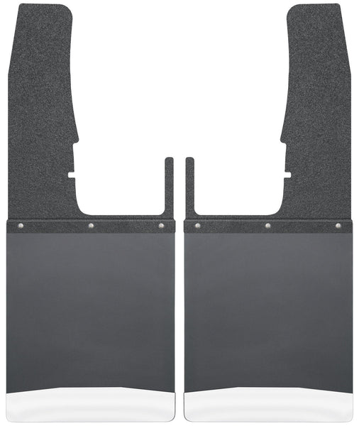 Husky Liners Mud Flaps Kick Back Front 12" Wide - Black Top and Stainless Steel Weight for 2011-2019 Ram 1500 - 17102 [2019 2018 2017 2016 2015 2014 2013 2012 2011]