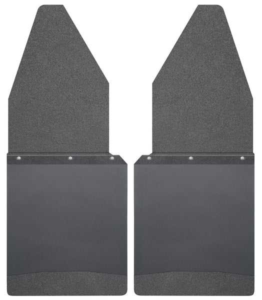 Husky Liners Mud Flaps Kick Back 12" Wide - Black Top and Black Weight for 1999-2020 Ford F-350 Super Duty - 17105 [2020 2019 2018 2017 2016 2015 2014 2013 2012 2011 2010 2009 2008 2007 2006 2005 2004 2003 2002]