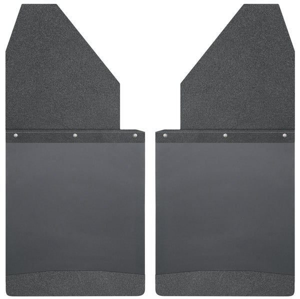 Husky Liners Mud Flaps Kick Back 14" Wide - Black Top and Black Weight for 2004-2010 Dodge Ram 3500 - 17112 [2010 2009 2008 2007 2006 2005 2004]