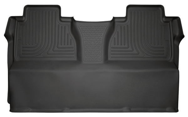 Husky Liners WeatherBeater 2nd Seat Rear Floor Liner Mats (Full Coverage) for 2014-2020 Toyota Tundra Extended Crew Cab Pickup - 19581 [2020 2019 2018 2017 2016 2015 2014]