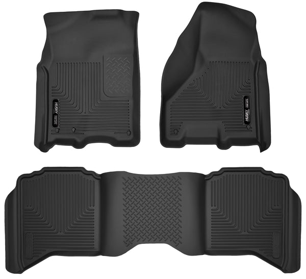 Husky Liners X-act Contour Front & 2nd Seat Rear Floor Liners Mat for 2011-2018 Ram 1500 Crew Cab Pickup - 53608 [2018 2017 2016 2015 2014 2013 2012 2011]