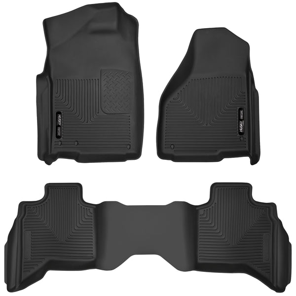 Husky Liners X-act Contour Front & 2nd Seat Rear Floor Liners Mat for 2011-2018 Ram 1500 Extended Cab Pickup - 53628 [2018 2017 2016 2015 2014 2013 2012 2011]