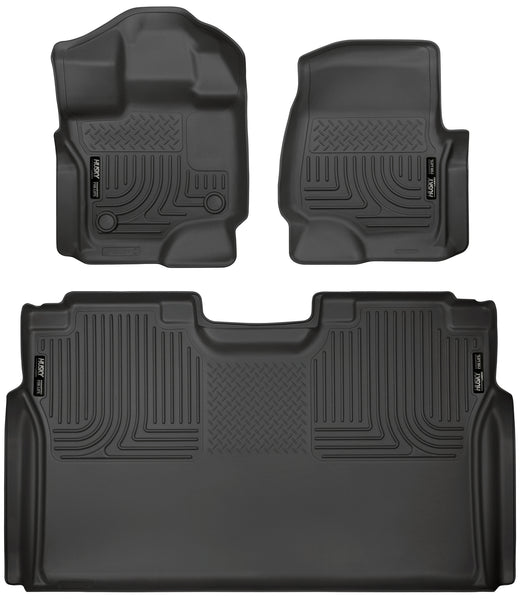 Husky Liners WeatherBeater Front & 2nd Seat Rear Floor Liners Mat for 2015-2019 Ford F-150 Crew Cab Pickup - 94041 [2019 2018 2017 2016 2015]