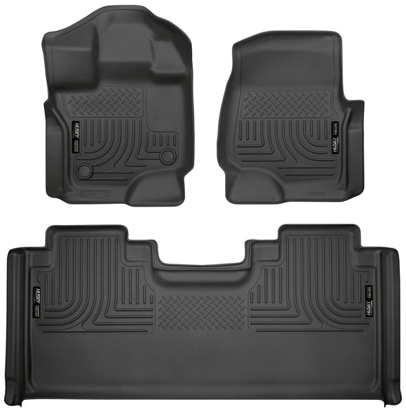 Husky Liners WeatherBeater Front & 2nd Seat Rear Floor Liners Mat for 2015-2019 Ford F-150 Extended Cab Pickup - 94051 [2019 2018 2017 2016 2015]