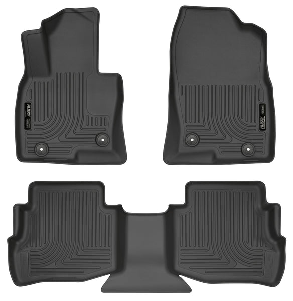 Husky Liners WeatherBeater Front & 2nd Seat Rear Floor Liners Mat for 2016-2019 Mazda CX-9 - 95611 [2019 2018 2017 2016]