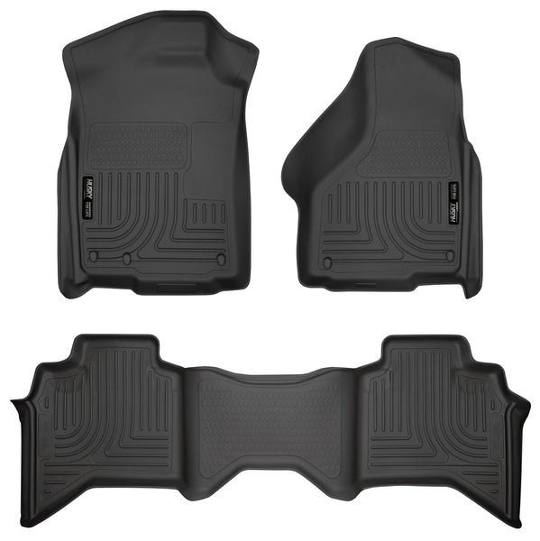 Husky Liners WeatherBeater Front & 2nd Seat Rear Floor Liners Mat for 2002-2008 Dodge Ram 1500 Crew Cab Pickup - 98031 [2008 2007 2006 2005 2004 2003 2002]
