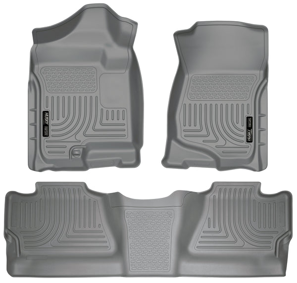 Husky Liners WeatherBeater Front & 2nd Seat Rear Floor Liners Mat (Footwell Coverage) for 2007-2013 Chevrolet Silverado 1500 LT Crew Cab Pickup - 98202 [2013 2012 2011 2010 2009 2008 2007]