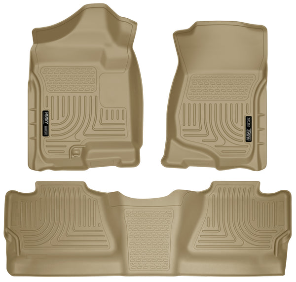 Husky Liners WeatherBeater Front & 2nd Seat Rear Floor Liners Mat (Footwell Coverage) for 2007-2013 Chevrolet Silverado 1500 LTZ Crew Cab Pickup - 98203 [2013 2012 2011 2010 2009 2008 2007]