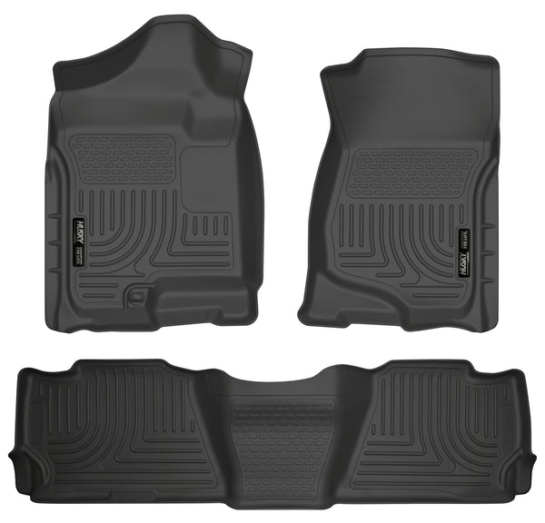 Husky Liners WeatherBeater Front & 2nd Seat Rear Floor Liners Mat for 2007-2014 GMC Yukon Denali - 98251 [2014 2013 2012 2011 2010 2009 2008 2007]