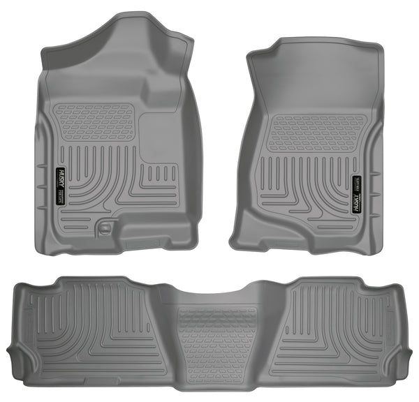 Husky Liners WeatherBeater Front & 2nd Seat Rear Floor Liners Mat for 2007-2014 GMC Yukon Denali - 98252 [2014 2013 2012 2011 2010 2009 2008 2007]