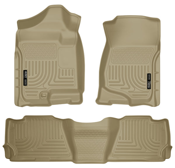 Husky Liners WeatherBeater Front & 2nd Seat Rear Floor Liners Mat for 2008-2014 Chevrolet Tahoe LTZ - 98253 [2014 2013 2012 2011 2010 2009 2008]