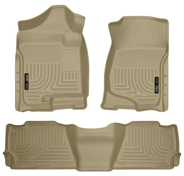 Husky Liners WeatherBeater Front & 2nd Seat Rear Floor Liners Mat for 2007-2014 GMC Yukon Denali - 98253 [2014 2013 2012 2011 2010 2009 2008 2007]